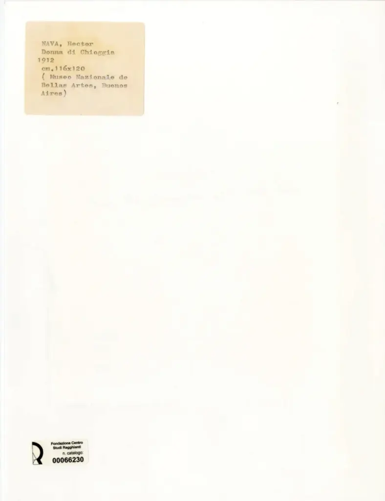 Anonimo , Nava, Hector - sec. XX - Donna di Chioggia , retro