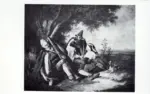 Carelli, Raffaele , Rustic musicians in an extensive landscape -