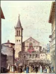 Catena, Giovanni , Spoleto, piazza del Duomo, Benediz. del Papa Gregorio XVI, 5-9-1841