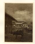 Segantini, Giovanni , Mucca nel cortile