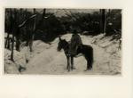 Fattori, Giovanni , Uomo a cavallo nella neve