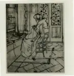 Anonimo , Boccioni, Umberto - sec. XX - Donna che cuce alla finestra