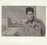 Boccioni, Umberto , Portrait de l'artiste par lui meme avec paysage de banlieue (Autoritratto con paesaggio di periferia)