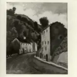 Caligiani, Alberto , Paesaggio con strada