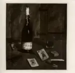 Caligiani, Alberto , Natura morta con Barbera, carte da gioco e pipa