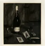 Caligiani, Alberto , Natura morta con Barbera, carte da gioco e pipa