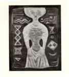 Campigli, Massimo , Donna su fondo rosso