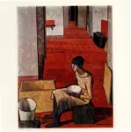 Casorati, Felice , Donna con scodella