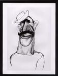 Conti, Primo , Caricatura di uomo coi baffi. Disegno