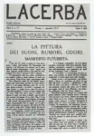 Carr&agrave;, Carlo , Pagina di Lacerba con manifesto "La pittura dei suoni, rumori e odori"