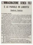 Marinetti, Filippo Tommaso , L'immaginazione senza fili e le parole in libertà (manifesto)