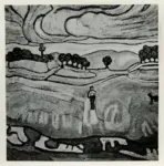 Anonimo , Garbari, Tullio - sec. XX - Paesaggio animato