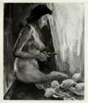 Guttuso, Renato , Nudo con la forbice