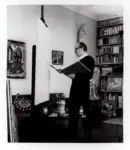 Momoli Longhini, Arturo , Il pittore Arturo M. Longhini al lavoro