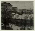 Manzone, Giuseppe , Neve in giardino