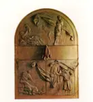 Manzù, Giacomo , Porta della Pace e della Guerra. Chiesa di s. Lourenz, Rotterdam