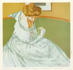 Anonimo , Micheli Pellegrini, Alberto - sec. XX - Signora seduta sul divano