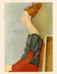 Modigliani, Amedeo , Jeanne H&eacute;buterne di profilo