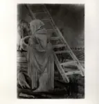 Pozzati, Severo , Donna con scala bianca