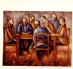 Anonimo , Rosai, Ottone - sec. XX - All'osteria