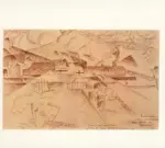 Severini, Gino , Treno di feriti e paesaggio