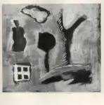 Sironi, Mario , Arbres et maison