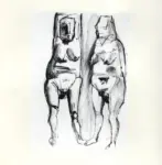 Tavernari, Vittorio , Due nudi femminili in piedi