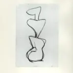 Tavernari, Vittorio , Schizzo per scultura verticale femminile