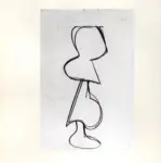 Tavernari, Vittorio , Schizzo per scultura verticale femminile