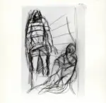 Tavernari, Vittorio , Cristo risorto e una figura abbacinata. Studio per la Resurrezione della tomba Lazzaroni a Gallarate