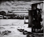 Anonimo , Zancanaro, Antonio - sec. XX - Paesaggio con figure