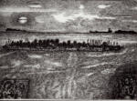 Anonimo , Zancanaro, Antonio - sec. XX - Paesaggio marino con nave merci sullo sfondo