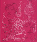 Anonimo , Zancanaro, Antonio - sec. XX - Figure maschili e femminili con vasi e ghirlande fiorite