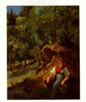 Waldmüller, Ferdinand Georg , Waldlandschaft mit Beerensucherin -