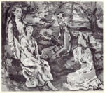 Kokoschka, Oskar , Prince Dietrichstein e le sue sorelle nel parco di Schloss Weidlingau