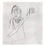 Kokoschka, Oskar , Halbfugur eines M&auml;dchens von Vorne