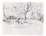 Kokoschka, Oskar , Landscape with a man mowing his lawn