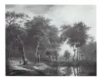 Coene, Jean Baptiste , FIGURES IN AN EXTENSIVE RIVER LANDSCAPE -