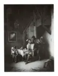 Toutenel, Leon , A young family waiting on their guest -