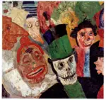 Ensor, James , L'entrata di Cristo a Bruxelles (particolare)