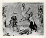 Ensor, James , Maschere che si disputano un impiccato