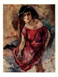 Pascin, Jules , Donna in rosso