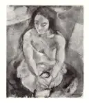 Anonimo , Pascin, Jules - sec. XX - La Modele au tabouret