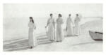 Ancher, Michael , The young Ladies Promenade on Skagen Beach -