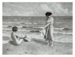 Fischer, Paul , Young girls on the beach -