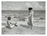 Fischer, Paul , Young girls on the beach -