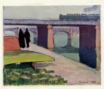 Anonimo , Bernard, Emile - sec. XIX - Bridge at Asni&egrave;res