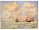 Boudin, Eug&egrave;ne , Sortie des barques &agrave; Trouville