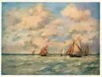 Boudin, Eug&egrave;ne , Sortie des barques &agrave; Trouville
