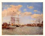 Boudin, Eugène , Yachts dans le bassin de Deauville
